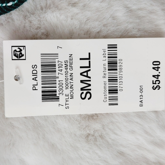 NEW Style & Co Plaid Mountain Green Shimmer Button Down Shirt P1448 - Picture 7 of 11